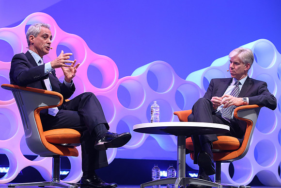 Mayor Rahm Emanuel and David Gregory CIW2013