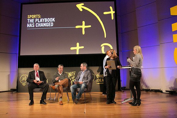 Chicago Ideas Week Talk: Sports, The playbook has changed. Speakers Rick Harrow, Peter King, Ted Leonsis, Ronnie Lott and Josephine (Jo) R. Potuto discuss.